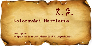 Kolozsvári Henrietta névjegykártya